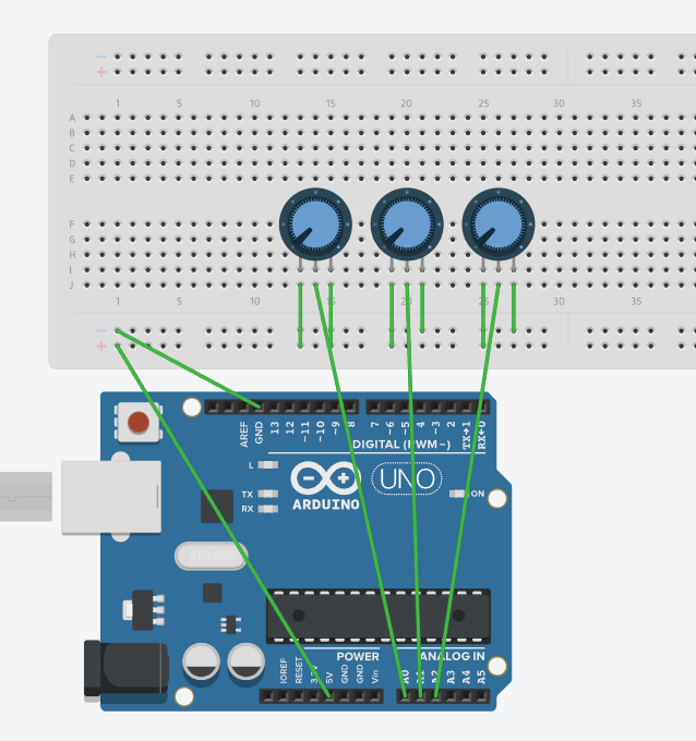 Circuit diagram for potentiometer